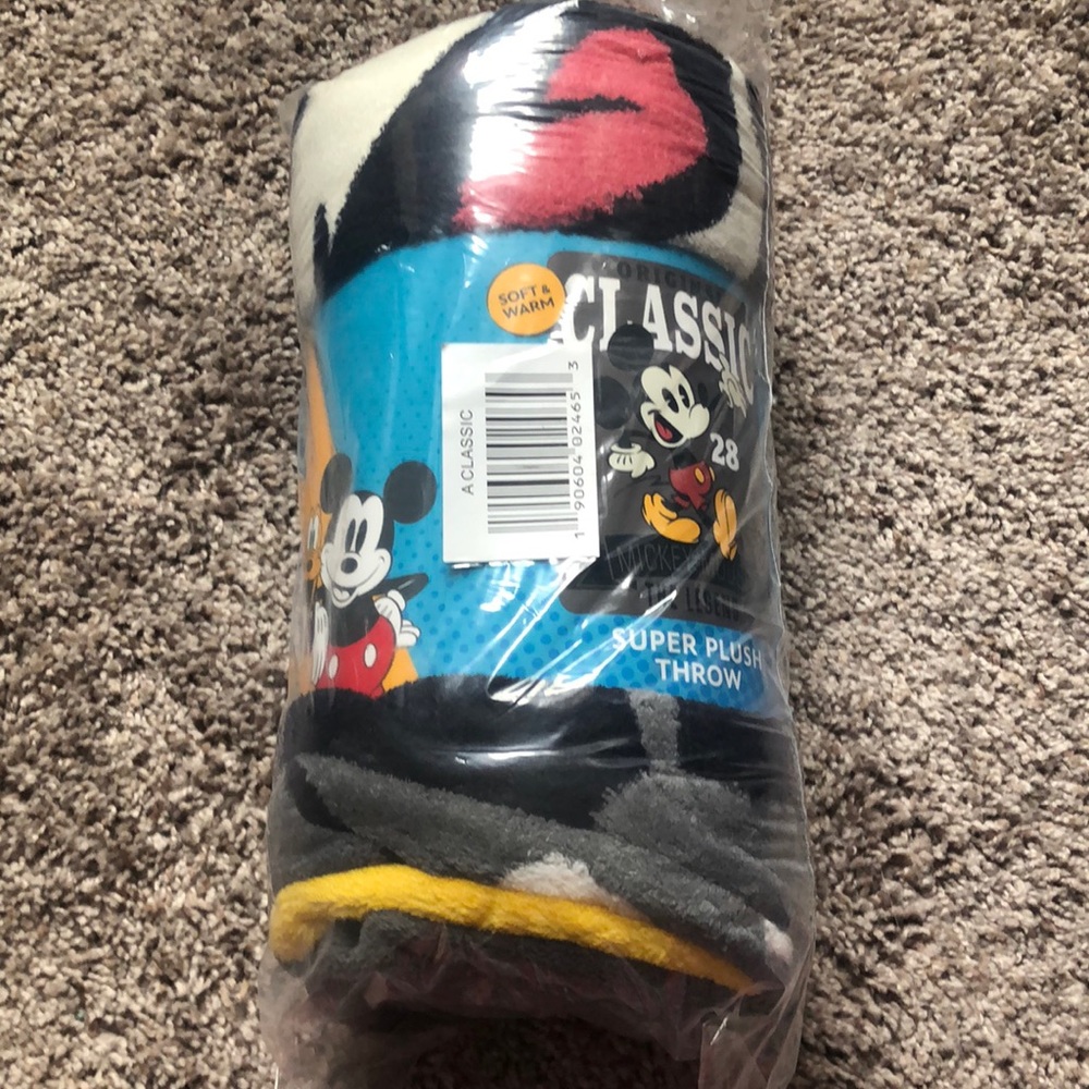 Mickey Mouse plush throw, NWT